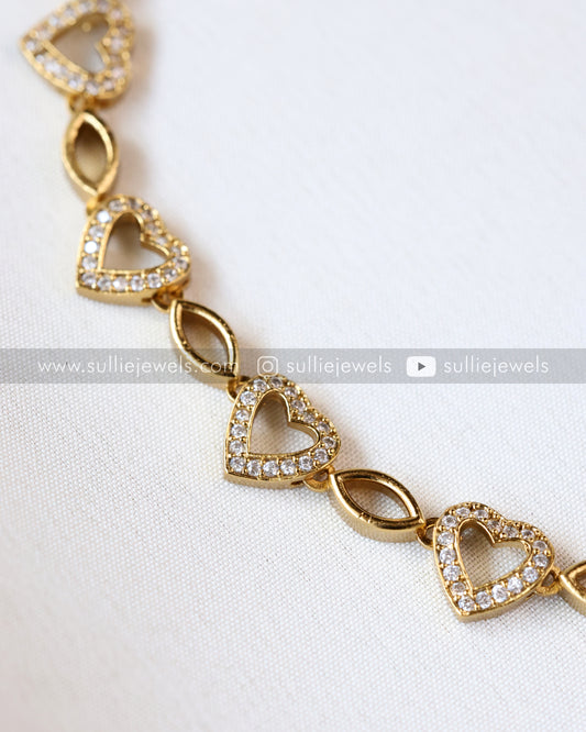 Diamond Love Necklace with Stud