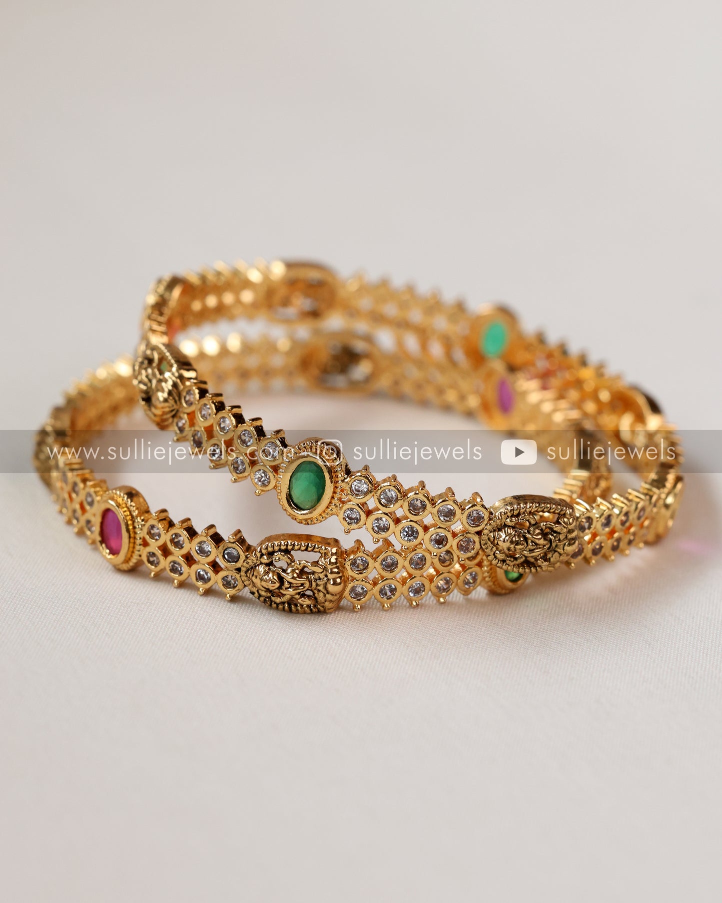 Lakshmi Multicolour Stone Bangle - Set of 2