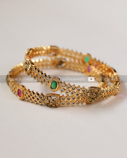 Lakshmi Multicolour Stone Bangle - Set of 2
