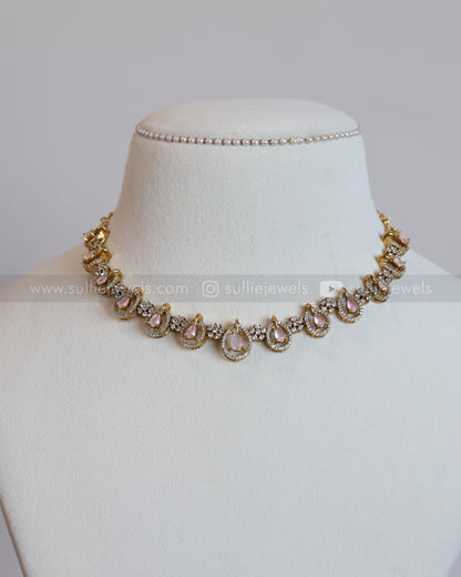 Raindrop Diamonds Necklace with Earring