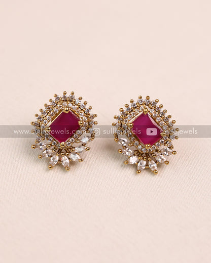Premium Rectangular Stone Earring