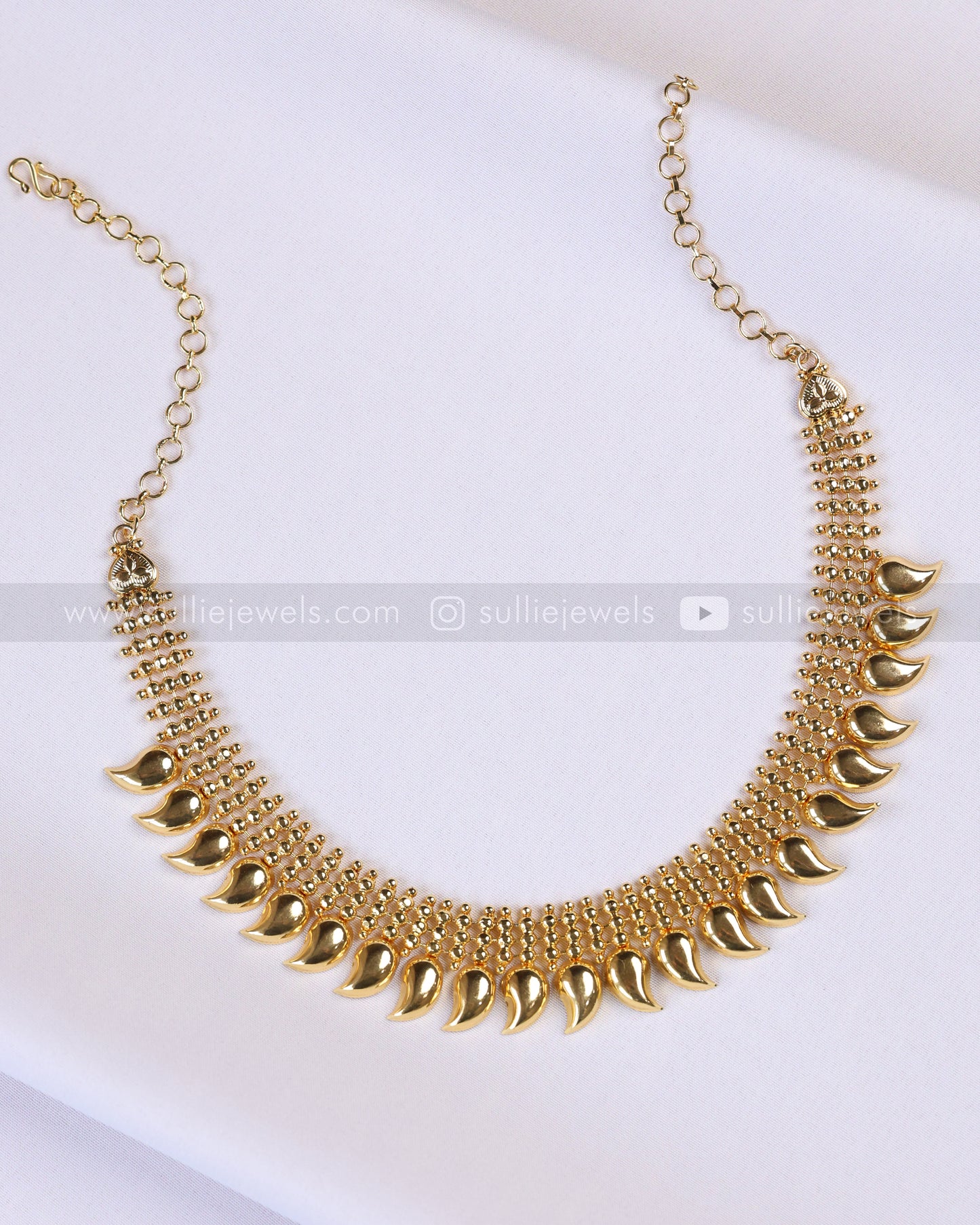 3884 - Premium Gold Plated Beaded Mango Necklace