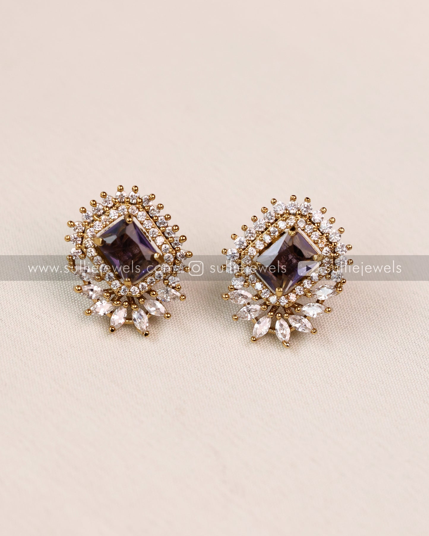 Premium Rectangular Stone Earring