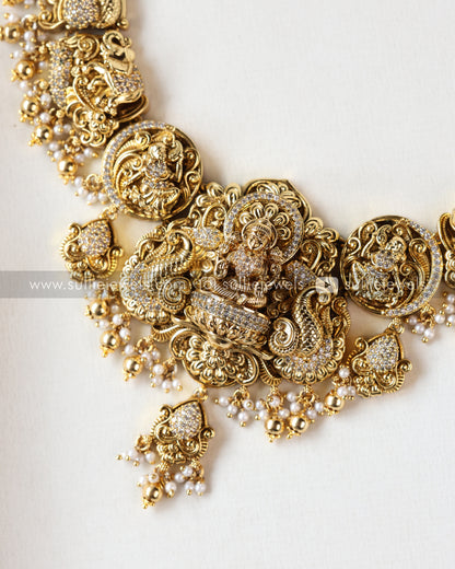 Lakshmi Premium Stonework Necklace with Jhumka