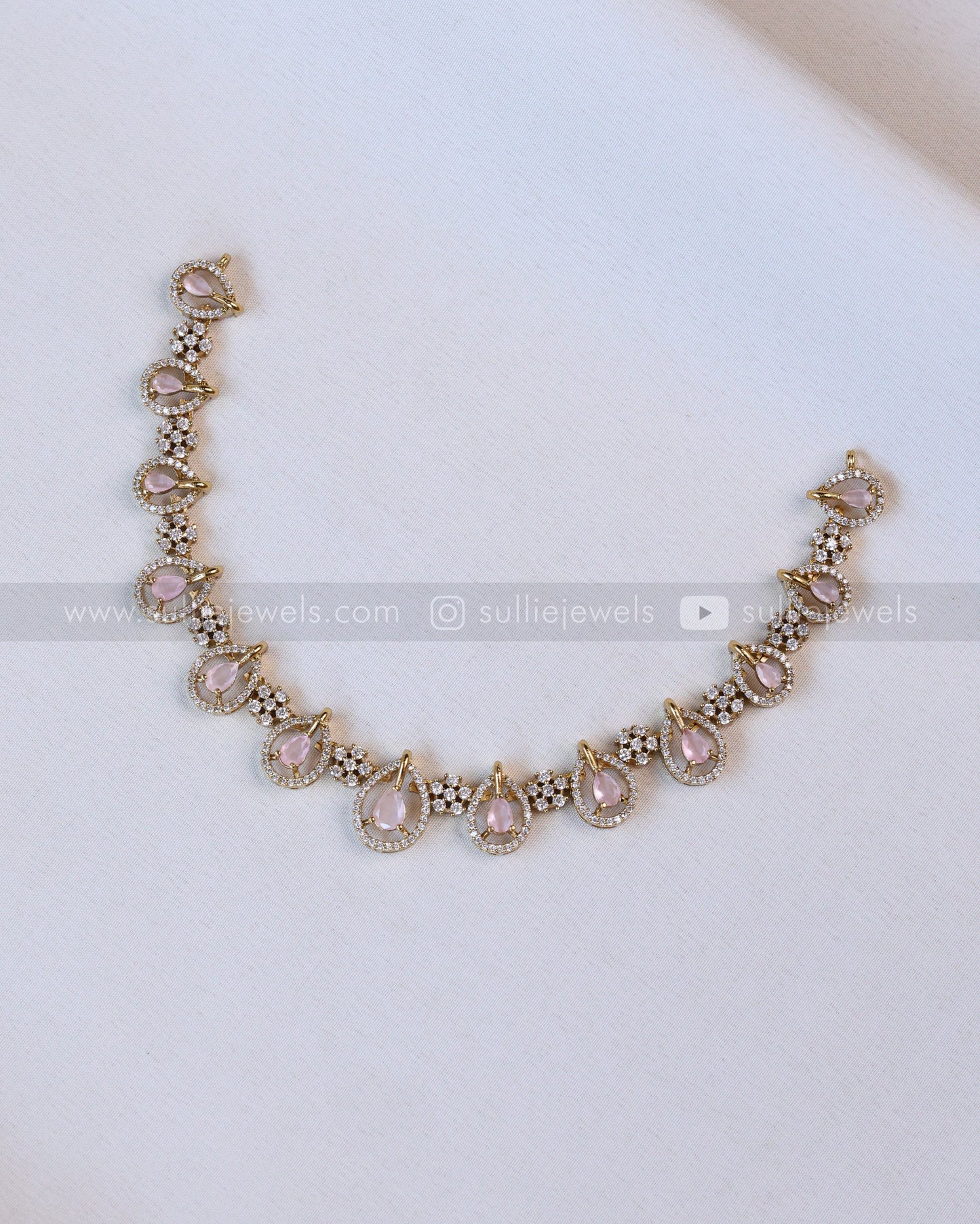 Raindrop Diamonds Necklace with Earring