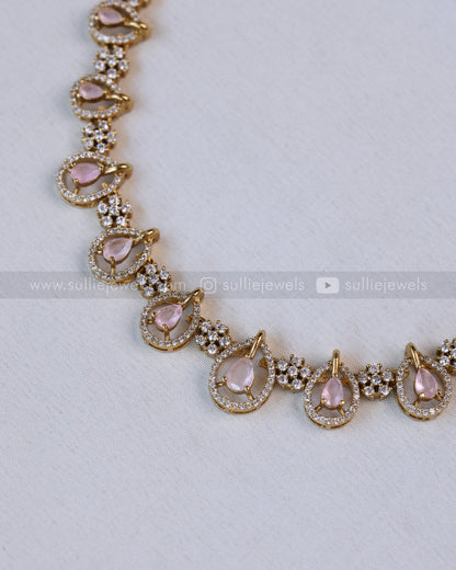 Raindrop Diamonds Necklace with Earring