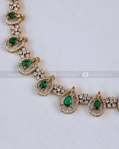Raindrop Diamonds Necklace with Earring