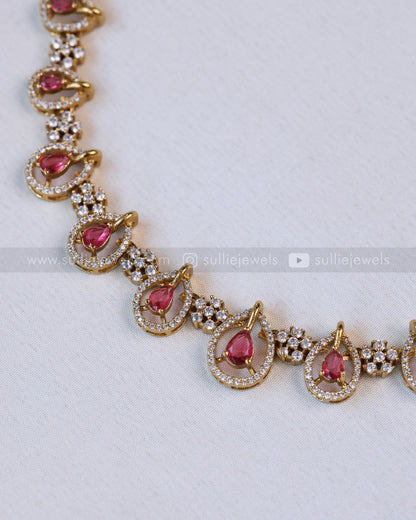 Raindrop Diamonds Necklace with Earring
