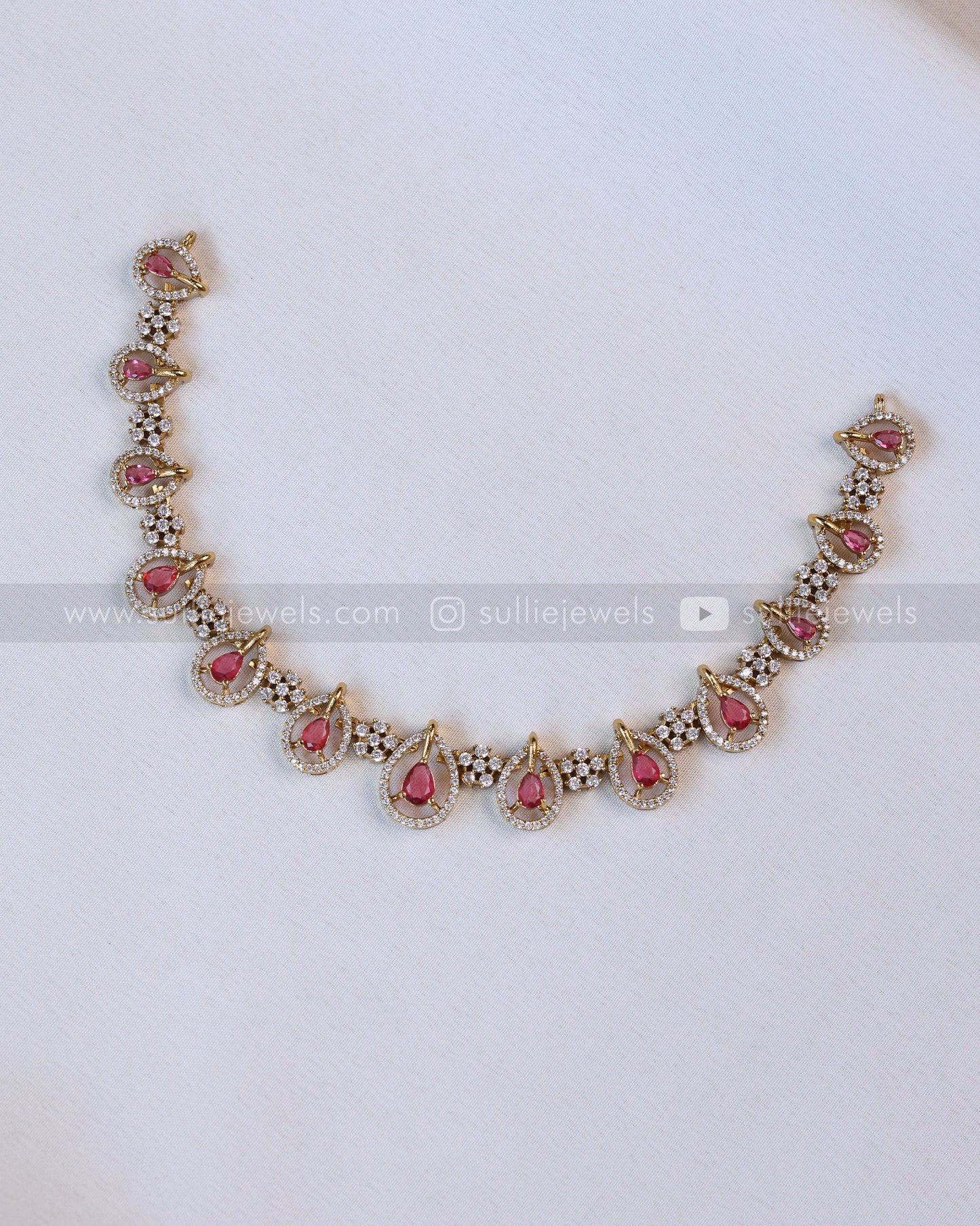 Raindrop Diamonds Necklace with Earring