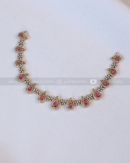 Raindrop Diamonds Necklace with Earring