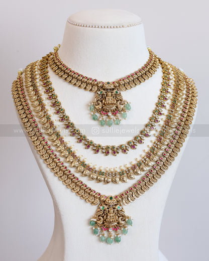 Premium Coin Goddess Gold Bridal Combo ( 7 piece )