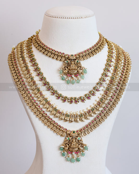 Premium Coin Goddess Gold Bridal Combo ( 7 piece )