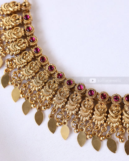 3922 - Sullie Basic Broad Elakkathali Necklace with Stud