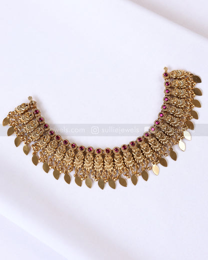 3922 - Sullie Basic Broad Elakkathali Necklace with Stud