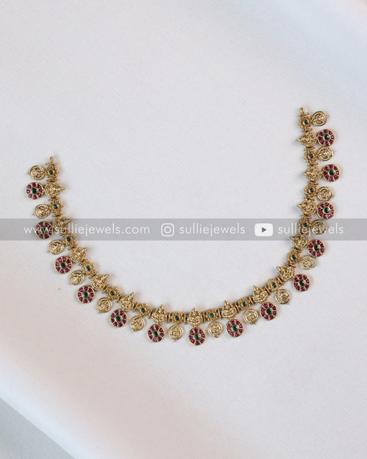 Kemp Stone Coin Necklace with Studs