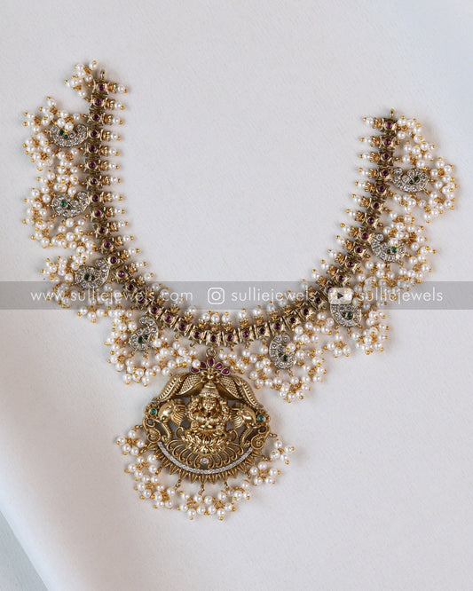 Lakshmi Guttapusalu Necklace with Jhumka