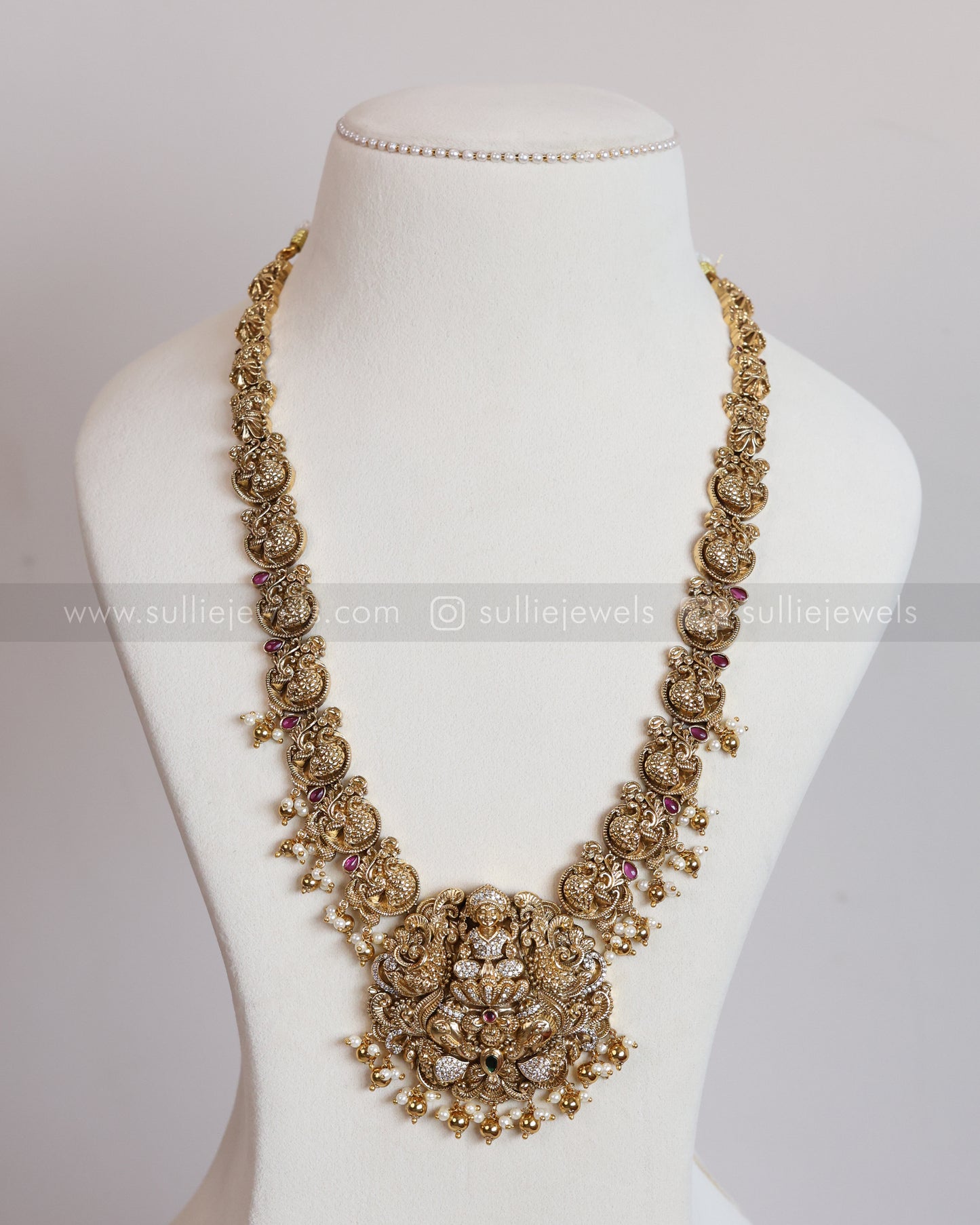 7155 - Premium Goddess Nagas Peacock Long Chain/Haram with Jhumka