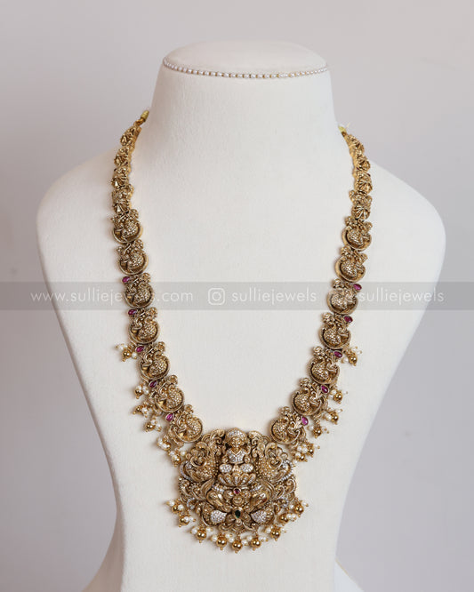 7155 - Premium Goddess Nagas Peacock Long Chain/Haram with Jhumka