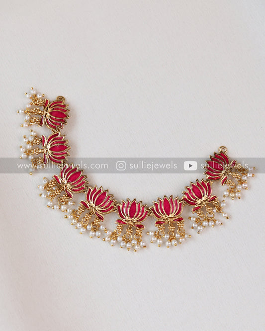 Sullie Basic - Lotus Pearl Necklace with Stud - Pink