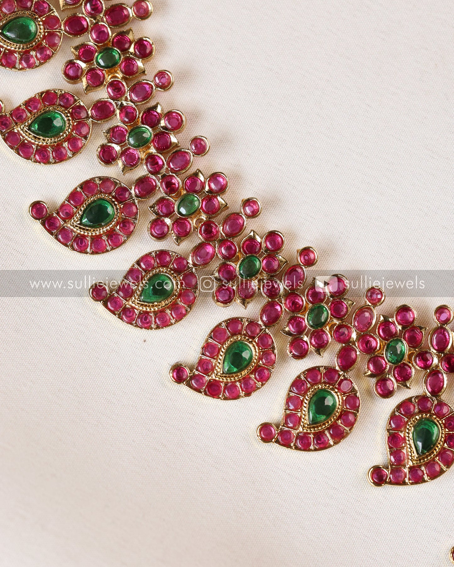 Multicolour Kemp Premium Necklace with Jhumka