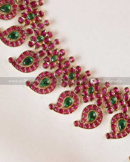 Multicolour Kemp Premium Necklace with Jhumka