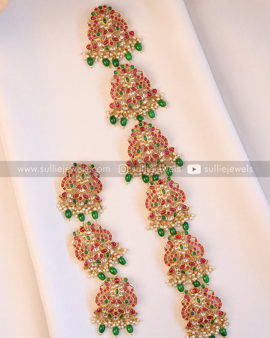 No Idol Kemp Gold Choti - Green Beads