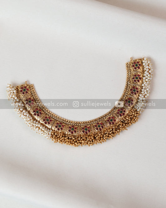 Sullie Basic - Multicolour Gold & Pearl Necklace with Stud