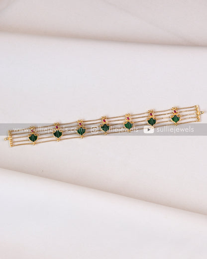 Gold Plated Palakka 5 layer Choker with Studs