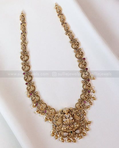 7155 - Premium Goddess Nagas Peacock Long Chain/Haram with Jhumka
