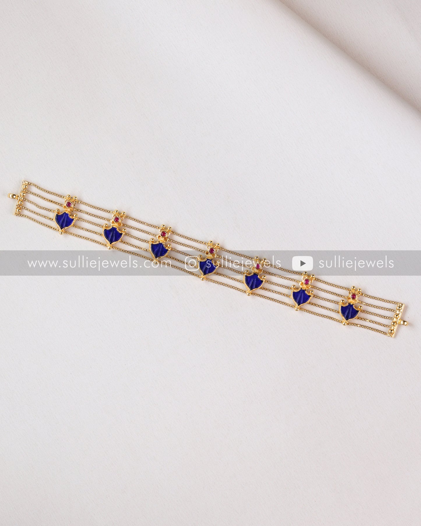 Gold Plated Palakka 5 layer Choker with Studs