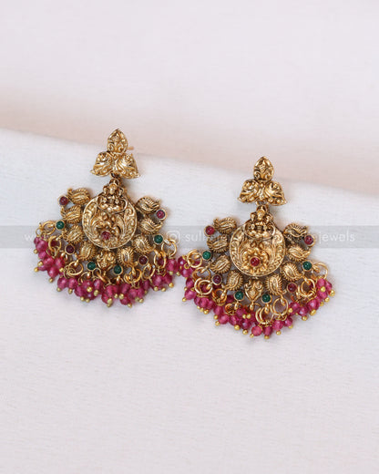 842 - Ruby Beads Peacock Mango Bridal Combo ( 3 piece )