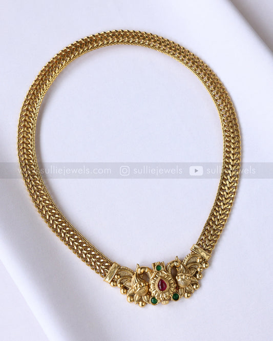 3903 - Gold Peacock Screw Opening Necklace with Stud