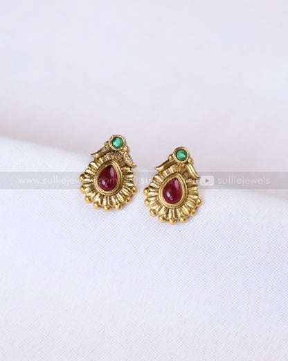 3903 - Gold Peacock Screw Opening Necklace with Stud