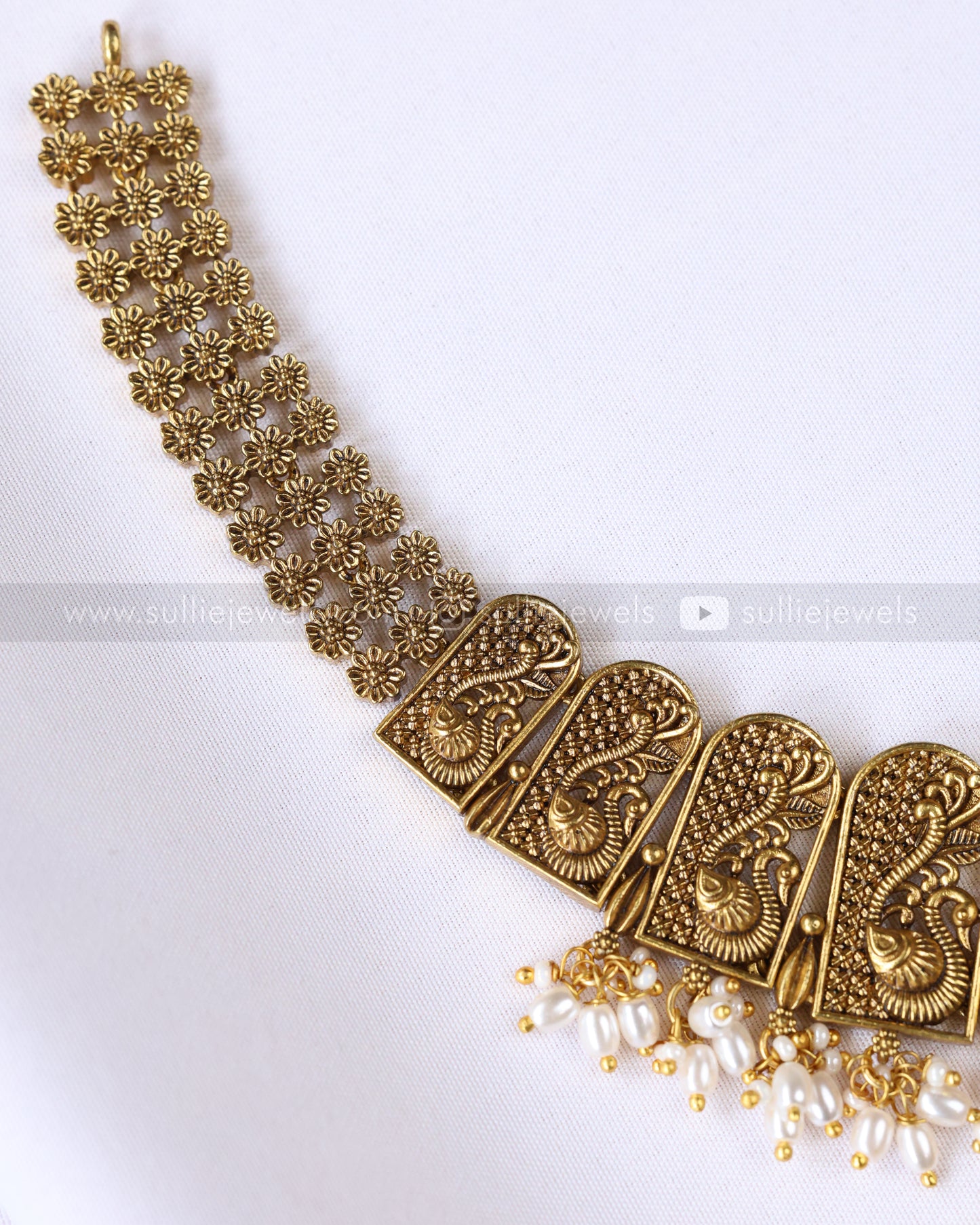 3822 - Premium Jadau Kemp Statement Necklace with Stud