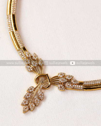 Diamond Lookalike Hasli Necklace with Earring