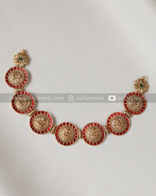Sullie Basic - Lakshmi Ruby Coin Necklace with Stud