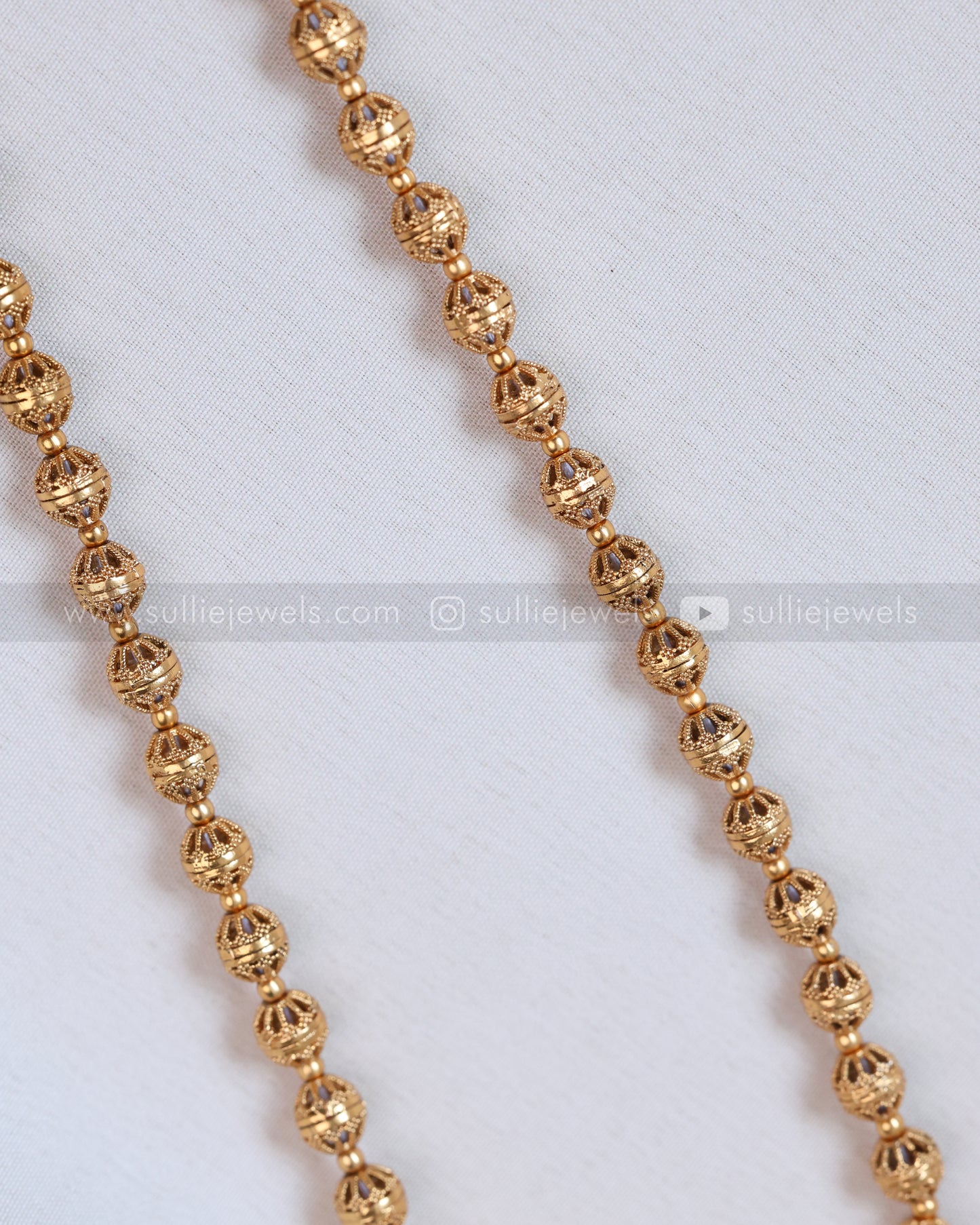 6038 - Sullie Basic - Floral Gold & Pearl Pendant Set with Jhumka