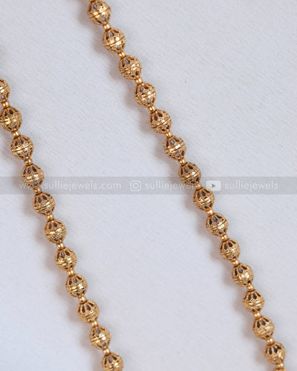 6038 - Sullie Basic - Floral Gold & Pearl Pendant Set with Jhumka