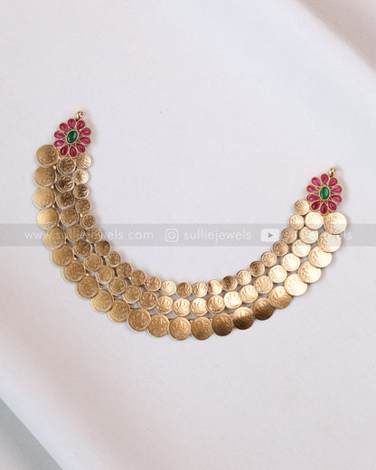 3749 - Sullie Basic - Lakshmi Floral Coin Necklace with Stud
