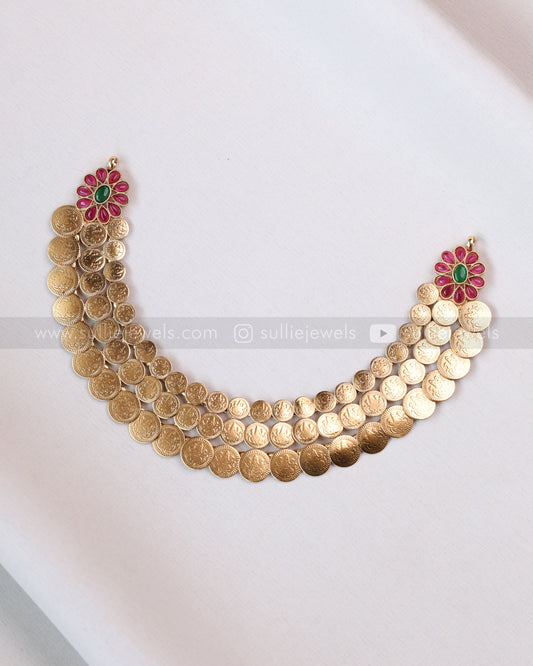 3749 - Sullie Basic - Lakshmi Floral Coin Necklace with Stud