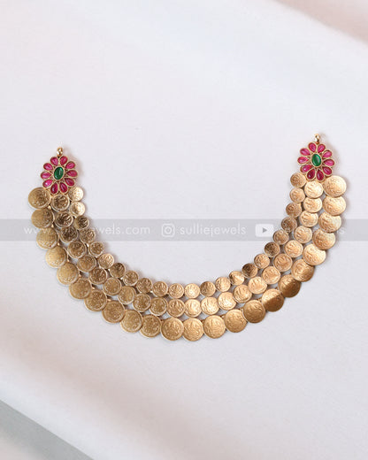 3749 - Sullie Basic - Lakshmi Floral Coin Necklace with Stud