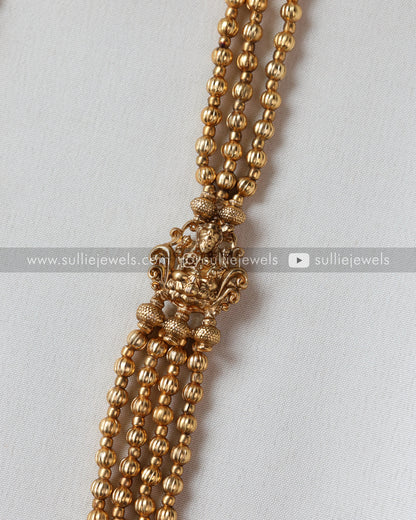 Sullie Basic - Lakshmi Green Beads Long Chain / Haaram with Jhumka