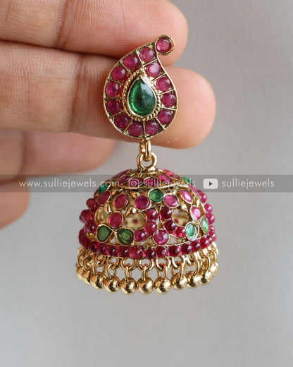 Multicolour Kemp Premium Necklace with Jhumka