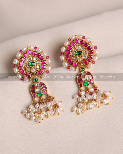 Premium Real Jadau Kemp Pearl Earring