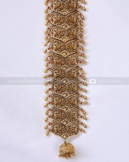 095 - Long Lakshmi & Peacock Detailed Premium Choti