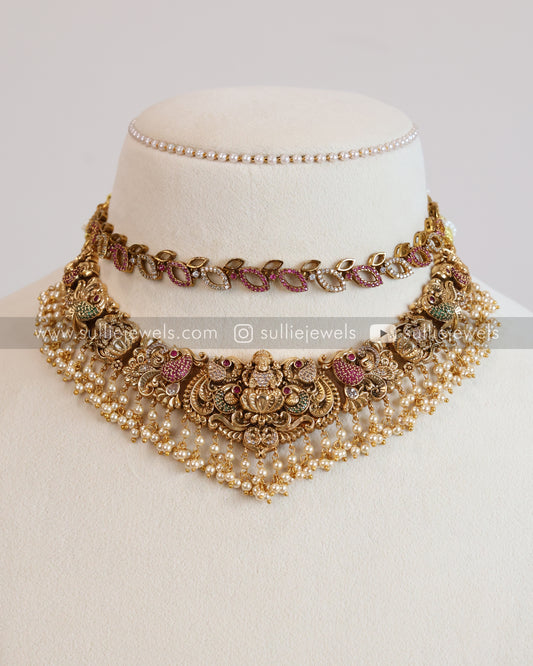 Premium Goddess Stone Layered Combo with Earrings