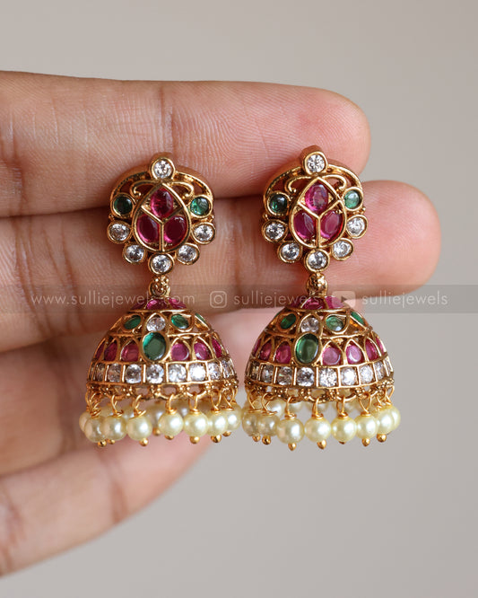 E1267 - Premium Kemp Pearl Jhumka