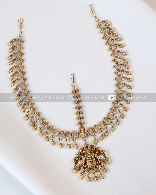 Lakshmi Premium AD stone Gold Damini Tikka