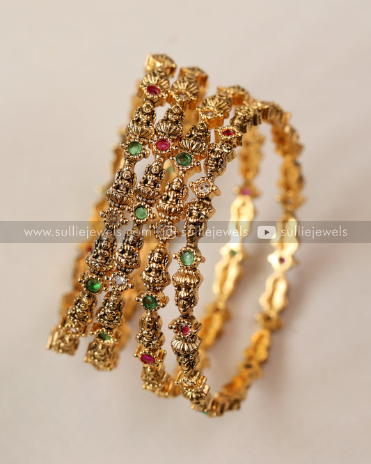 Lakshmi Stone & Gold Bangle Set of 4
