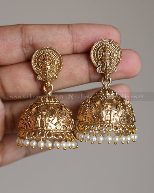 E1263 - Gold Kerala Traditional Kathakali Jhumka